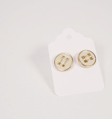 enamel button earrings